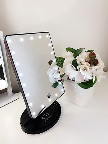 Mini Makeup Mirror, Led Desk Mirror, Small Mirror With Lights, Accommodation Room Decor, Mini Vanity Mirror, Makeup Vanity Tables, Mini Mirrors, Lights Around Mirror, Mirror For Makeup