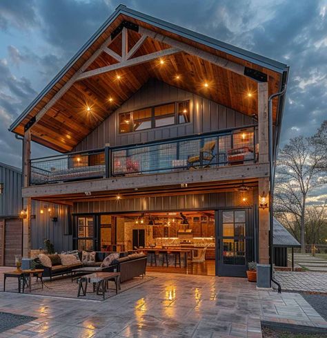 Exclusive 35 X 90 Barndominium With 1,400 Sq. Ft. Garage | Floor Plan 10347ECL Barndominium With Shop, Barndominium Home, Barn Style House Plans, Garage Floor Plans, Outdoor Living Rooms, Barndominium Floor Plans, Rustic Home Design, Shed Homes, Barn Style House