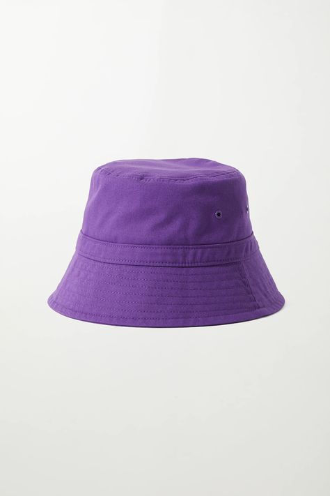 Attitude Bucket Hat - Purple - Hats - Weekday LV Casual Purple Bucket Hat With Curved Brim, Aesthetic Bucket Hat, Spring Purple Bucket Hat One Size, Adjustable Purple Bucket Hat, Purple Bucket Hat, Zoom Online, Purple Bucket Hat, One Size, Swedish Street Style, Purple Hats