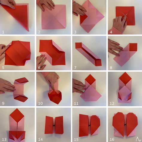 Cute Card Ideas For Valentines Day, Origami For Valentines Day, I Love You Origami, Cute Origami Easy Flower, Cute Origami Gifts Valentines, Secret Message Origami, Valentine Day Origami, Origami Valentine Card, Origami Heart With Message