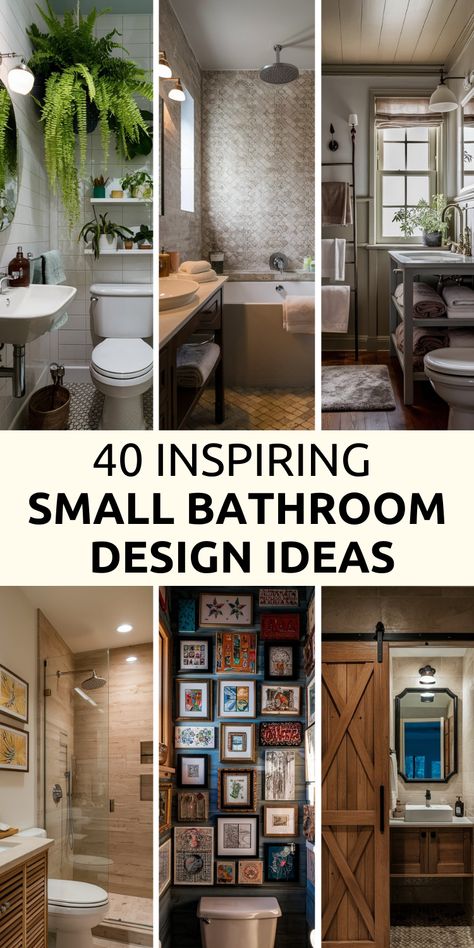 Discover 40 brilliant small bathroom makeover ideas to inspire your remodel. From stylish decor to clever organization and storage solutions, find the inspiration you need to transform your small bathroom space. Small Space Bathroom Design, Small Bathroom Design Ideas, Small Full Bathroom, Bathroom Storage Hacks, Bathroom Design Small Modern, Modern Small Bathrooms, Small Space Bathroom, Compact Bathroom, Small Bathroom Makeover