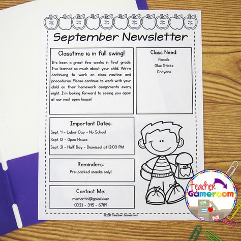 Classroom Newsletter by Teacher Gameroom 4 Special Ed Classroom, Ed Classroom, Class Newsletter, Monthly Newsletter Template, Preschool Newsletter, Mahogany Hair, Prek Teacher, Toddler Teacher, Teacher Problems