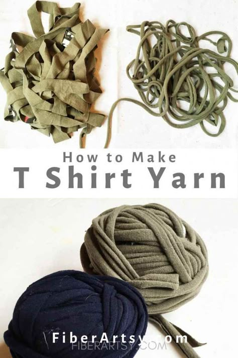 Gamle T Shirts, Tshirt Yarn, Extra Yarn, Recycled T Shirts, Tshirt Crafts, Fabric Yarn, Weaving Projects, Yarn Diy, Upcycle Projects