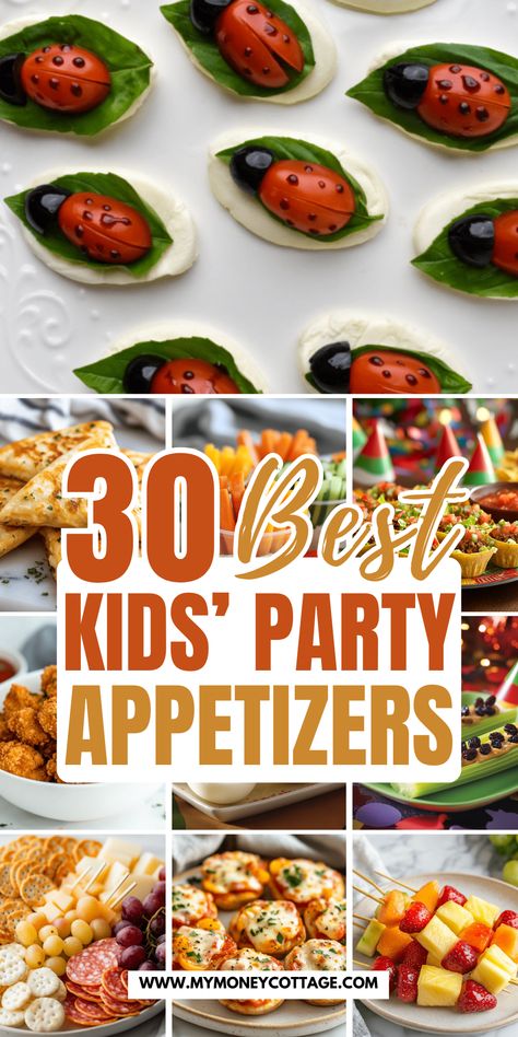 Planning the perfect kids' party menu can feel overwhelming, especially when you need simple, healthy, and kid-friendly options. These 30 cute and fun finger foods for kids' birthday parties include everything from easy party food to snack platters and toddler-friendly treats. Save this pin for the best party appetizers and snack boards that will make your next celebration a hit! Toddler Finger Foods Party, First Birthday Party Appetizers, 1st Birthday Party Appetizers, Food For 3rd Birthday Party, Boys Birthday Party Food Ideas, Finger Foods For Picky Eaters, 1st Birthday Appetizers, Cute Party Food Ideas, Bday Party Snacks Finger Foods