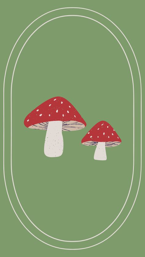 Cottage Core Wallpaper Iphone, Cottage Core Illustration, Mushroom Phone Wallpaper, Cottage Core Wallpaper, Toad Stool, College Bedroom Decor, Green Cottage, Aesthetic Phone Wallpaper, Mushroom Wallpaper