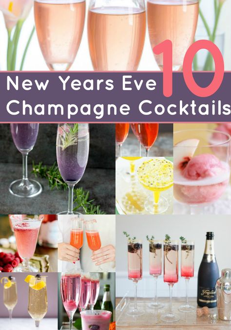 New Years Eve Champagne Cocktails Emily Enchanted, Champagne Sorbet, Champagne Recipe, New Years Cocktails, Champagne Drinks, Champagne Cocktails, Party Hosting, Cocktail Ideas, Champagne Party