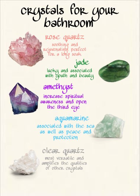 Best Crystals For Bathroom, Crystals For Showering, Crystals For The Bathroom, Crystals For Bathroom, Bathroom Crystals, Crystal Groupings, Crystal Spells, Energy Stones Crystal Healing, Philosopher Stone