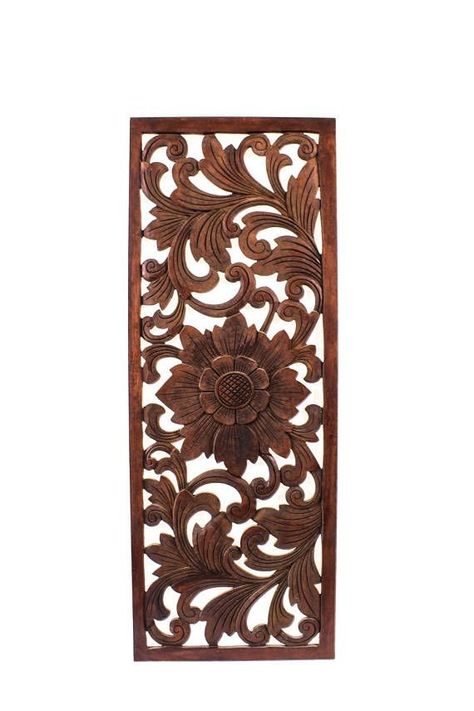 Ubud Bali, Decorative Wood, Wood Panel, Ubud, Balinese, Wood Decor, Wood Paneling, Lotus Flower, Wood Carving