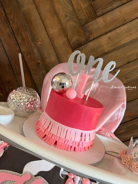 Disco Cowgirl First Birthday Pictures, Smash Cake Cowgirl, Disco Cowgirl First Birthday Cake, Dolly Parton Smash Cake, Shania Twain Birthday Cake, Man I Feel Like I’m One Birthday Smash Cake, Cowgirl Smash Cake First Birthdays, By Dolly Shes One Party, Disco Cowgirl Cake Ideas