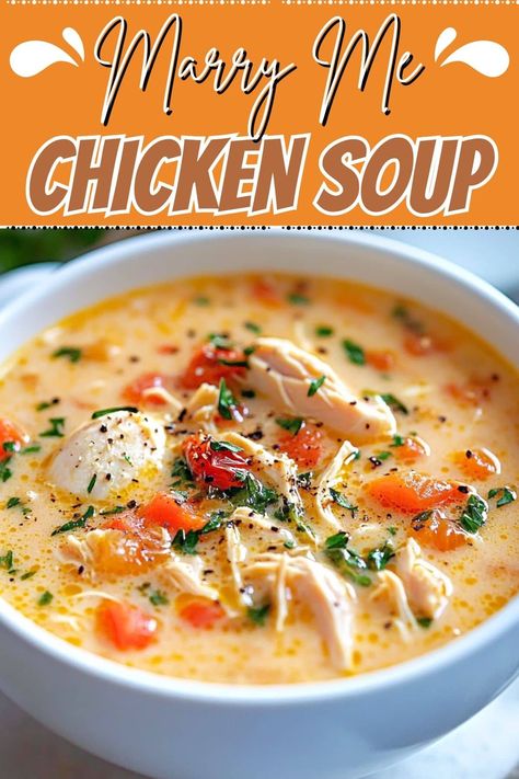 Creamy Marry Me Chicken Soup Creamy Marry Me Chicken Soup, Marry Me Chicken Soup Instant Pot, Marry Me Chicken Soup Crock Pot, Marry Me Chicken Soup Tuscan, Parmesan Chicken Soup, Creamy Chicken Soup Recipes Homemade, Mary Me Chicken Soup, Chicken Soup In Crock Pot, Creamy Chicken Parmesan Soup