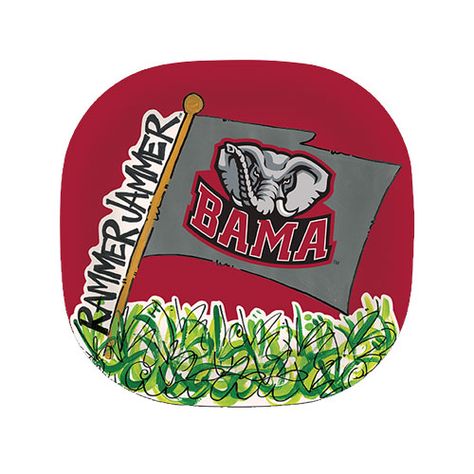 University of Alabama Melamine Plate Univ Of Alabama, Rammer Jammer, Party Spread, House Divided, Roll Tide Roll, Alabama Roll Tide, Picnic Baskets, Drink Stirrers, Square Plate