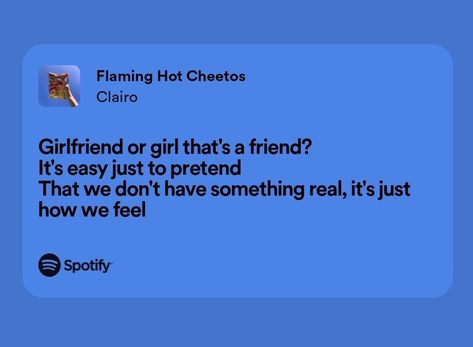 Clairo Aesthetic Lyrics, Flaming Hot Cheetos Clairo, Clairo Spotify, Clairo Lyrics, Lyrics Ideas, Flaming Hot Cheetos, Real Lyrics, Flaming Hot, Hot Cheetos