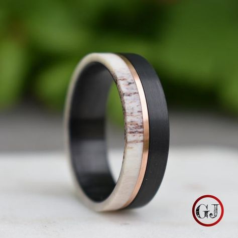 Mans Rings, Male Wedding Rings, Unique Mens Wedding Bands, Mens Wedding Rings Unique, Antler Wedding Band, Deer Antler Ring, Mens Wedding Bands Unique, Antler Ring, Black Tungsten Rings