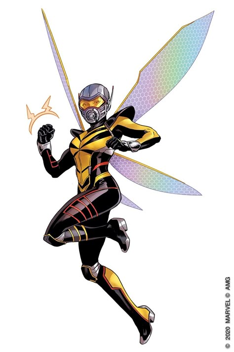 Marvel Wasp, Janet Van Dyne, Marvel Concept Art, Marvel Character Design, Marvel Heroines, Van Dyne, Marvel Cards, Marvel Superheroes Art, Avengers Characters