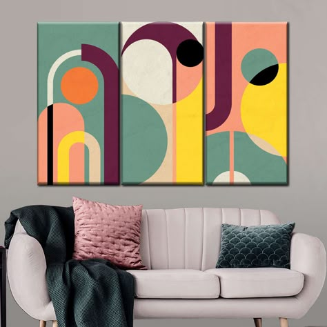 Shop for Retro Geometric Abstract X Wall Art. This ready to hang Retro Geometric Abstract X Digital Art artwork is currently on a 61% off sale - Learn More Geometrical Wall Art, Geometrical Painting Ideas, Geometric Home Decor, Abstract Art Interior Design, Geometric Painting Ideas On Canvas, Abstract Art Inspiration Geometric, Painting Geometric Patterns, Abstract Geometric Art Paintings, Abstract Geometric Art Pattern Design