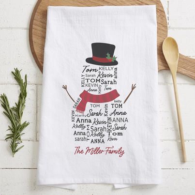 Personalize the NEW Snowman Tea... - Personalization Mall | Facebook Snowman Name, Personalization Mall, Personalized Tea Towel, Kitchen Christmas Gifts, Kitchen Christmas, Christmas In July Sale, Christmas Vinyl, Christmas Towels, The Snowman