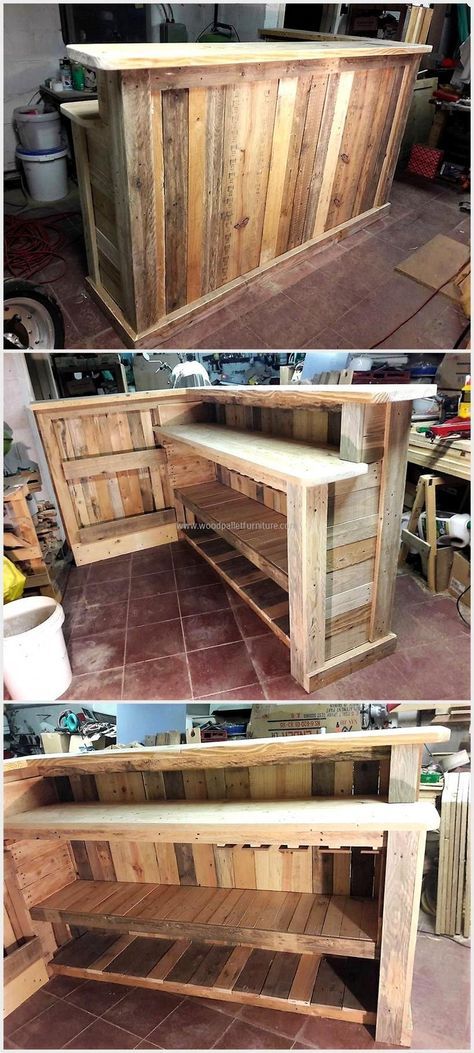 Bar Con Pallet, Pallet Bars, Bar Pallet, Bar En Palette, Bar En Plein Air, Wood Pallet Recycling, Bar In Casa, Bar Exterior, Bar Outdoor