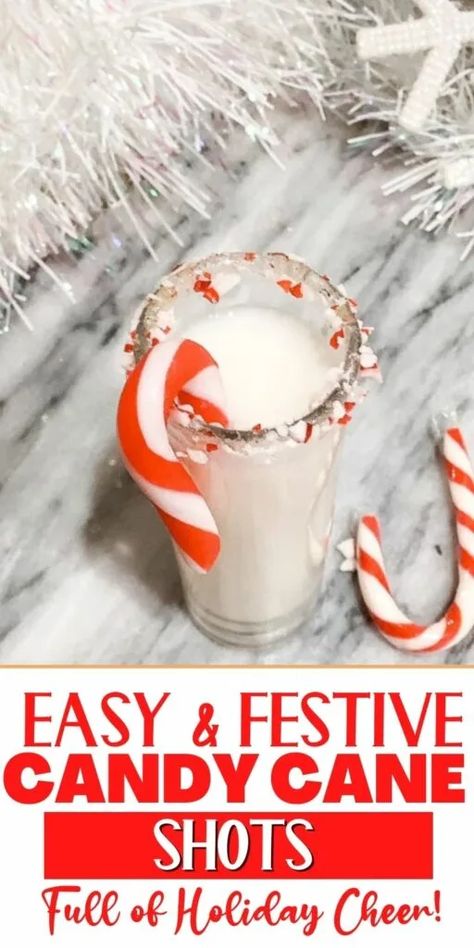 Candy Cane Shooters, Easy Christmas Shots Recipes, Christmas Shooters Holiday Drinks, Easy Christmas Shots, Christmas Shooters, Christmas Shots Recipes, Holiday Shot Recipes, Easy Shot Recipes, Fun Holiday Drinks