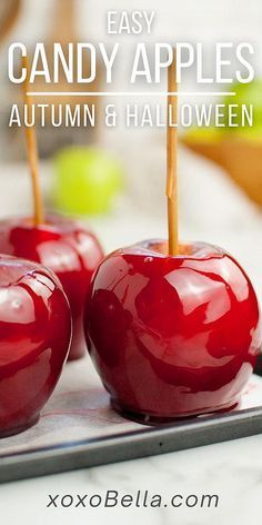 Easy Candy Apples, Candy Apple Kit, Fun Fall Desserts, Candy Apple Recipe, Leftover Candy, Easy Candy, Cinnamon Candy, Apple Recipe, Homemade Candies