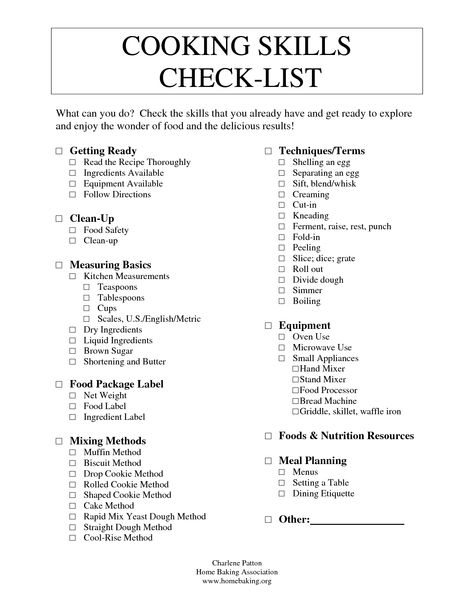 Cooking checklist, but I'm taking it on like a challenge. I mix everything the same way, and you can tell. 100 Foods Before 1 Checklist, Cooking Checklist, Independent Living Skills Checklist, Adulting Checklist, Teaching Basic Cooking Skills, Before Technology Checklist For Kids, Student Kitchen, Kitchen List, Kitchen Classroom