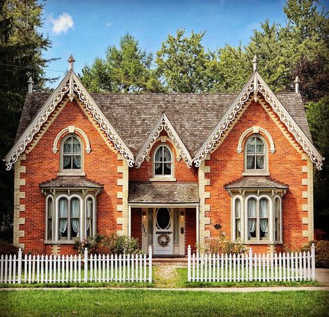 Westville Dollhouse, Carpentry Details, Gothic Houses, Unusual Houses, Carpenter Gothic, Gothic Revival House, Victorian Beauty, Retirement House, Countryside Cottage