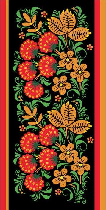 Arte Folk, Design Pattern Art, Russian Folk Art, Russian Painting, Folk Art Flowers, Folk Design, Flower Pattern Design, Russian Folk, Folk Embroidery