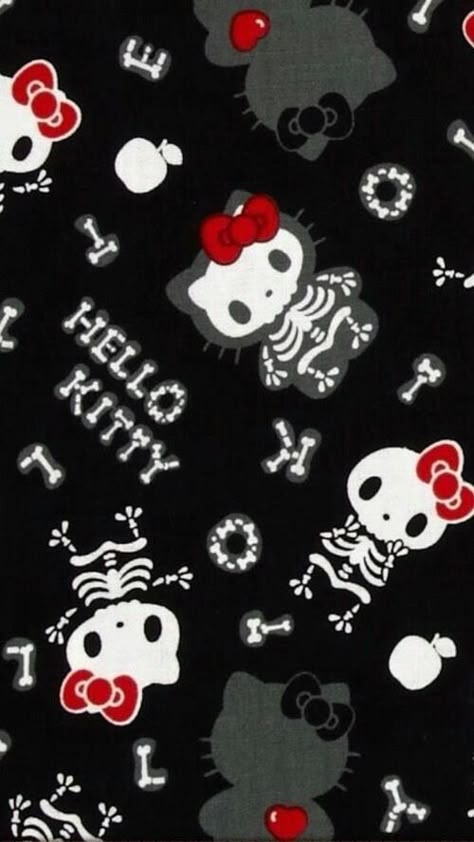 HELLO KITTY Sanriocore Aesthetic, Hello Kitty Halloween Wallpaper, Walpaper Hello Kitty, Scene Wallpaper, Kitty Images, Emo Wallpaper, Hello Kitty Halloween, Hello Kitty Backgrounds, Halloween Wallpaper Iphone