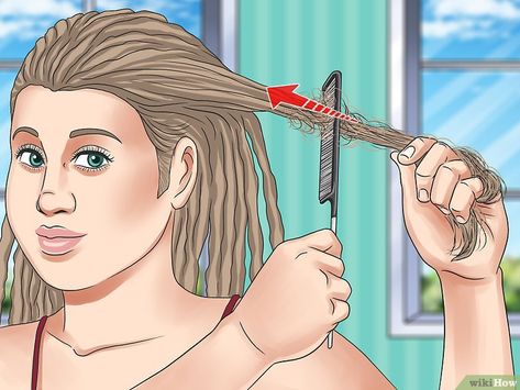 3 Simple Ways to Give Yourself Dreadlocks - wikiHow How To Get Dreadlocks, How To Do Dreadlocks, How To Start Dreadlocks, Starting Dreads, Mandy Moore Short Hair, Dreads Diy, Dreadlocks Diy, How To Make Dreadlocks, White Girl Dreads