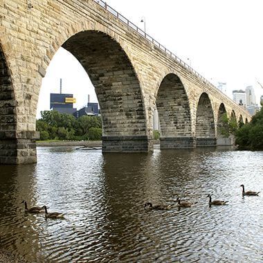 Stone Arch Bridge - Minneapolis Park & Recreation Board Stone Arch Bridge Minneapolis, Stone Arch Bridge, Midwest Road Trip, Minneapolis City, Downtown Minneapolis, Great River, Arch Bridge, Stone Arch, River Cruises