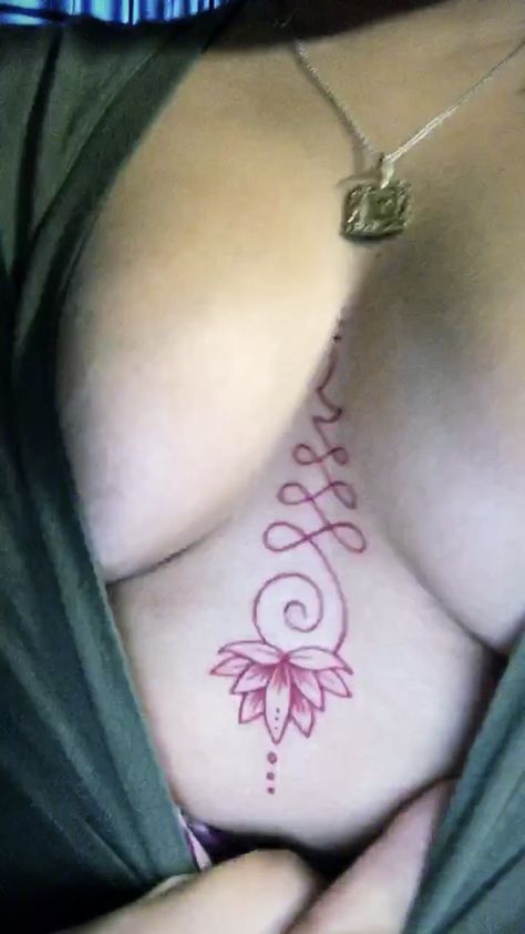 Tattoos In The Middle Of Chest Women, Between Chest Tattoo, Tattoo In The Middle Of The Chest, Middle Tattoo Chest, Inner Chest Tattoos For Women, Woman Chest Tattoo Middle, Middle Of The Chest Tattoo Women, Lotus Flower Chest Tattoo, Breast Tattoos For Women Middle