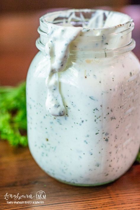 Homemade Ranch Dressing is so easy to throw together and tastes amazing! Customize it to your preference for a perfect dip or salad every time. Tofu Ranch Dressing, Southwest Ranch Dressing, Cucumber Ranch Dressing, Herb Ranch Dressing, Ranch Salad Dressing Recipes, How To Make Ranch, Sauce For Vegetables, Southwest Ranch, Ranch Dressing Recipe Homemade