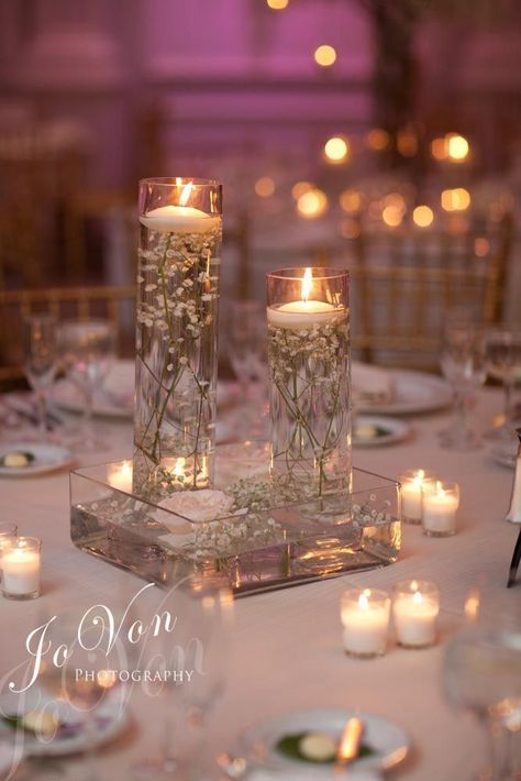 Floating Candles For Wedding, Wedding Floating Candles Centerpieces, Wedding Decor Floating Candles, Floating Candle Ideas For Wedding, Wedding Centerpieces Non Floral, 3 Floating Candle Centerpieces Wedding, Candles Centrepiece Wedding, Candles As Centerpieces Wedding, Wedding Center Piece With Candles