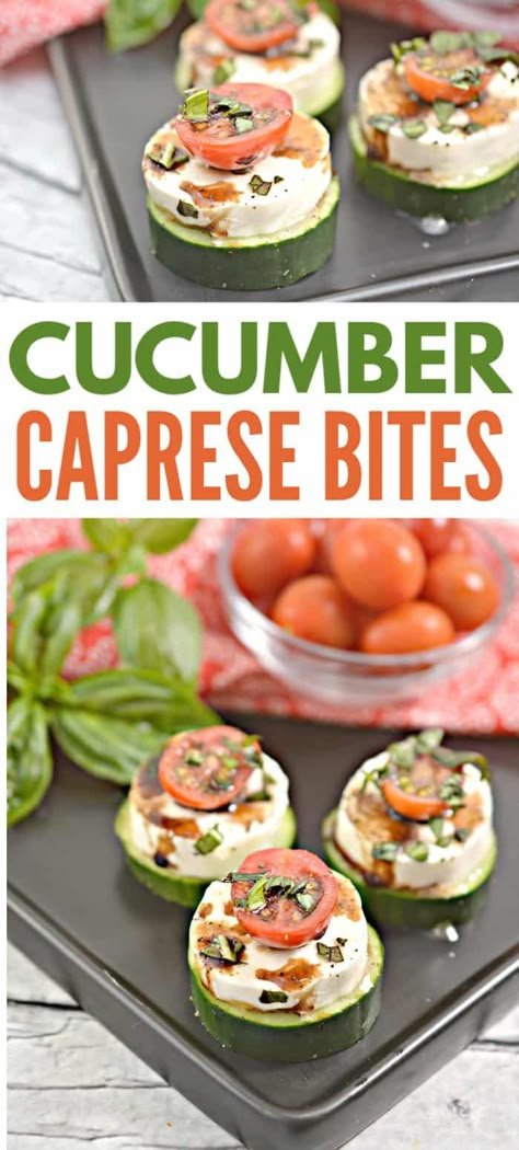 Appetizers Cucumber, Diet Meal Ideas, Keto Cucumber, Caprese Appetizer, Cucumber Snacks, Veggie Appetizers, Caprese Bites, Fruit Appetizers, Keto Appetizers