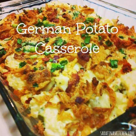 German Potato Casserole | Sarafina's Kitchen German Potato Casserole, Potato Cassarole, Harvest Dinner, Cream Of Potato Soup, German Potato, German Potatoes, German Potato Salad, Beef And Potatoes, Steamed Broccoli