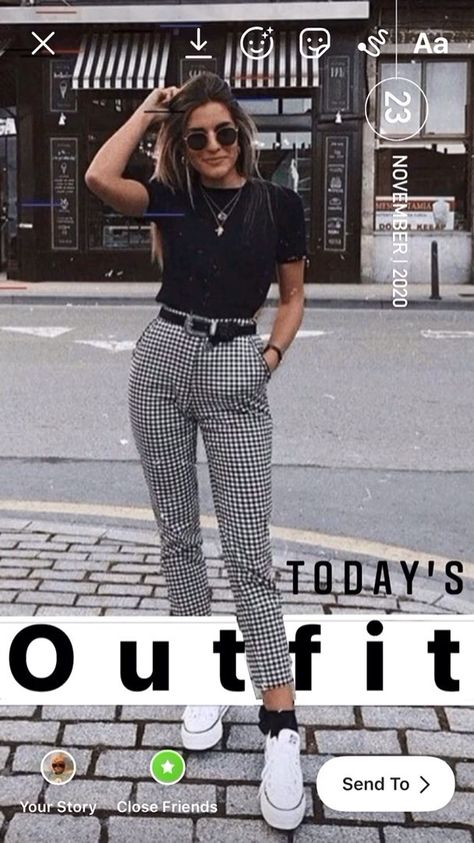 salem ilese • Mad at Disney Black And White Checkered Pants Outfit, Black And White Plaid Pants Outfit, Patterned Pants Outfit, Checkered Shirt Outfit, Mad At Disney, Salem Ilese, Stripe Pants Outfit, Outfits Leggins, Plaid Pants Outfit