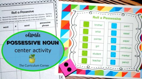 Possessive Noun Collection FREE from The Curriculum Corner: Mini-Lessons, Centers, Exit Tickets, Interactive Notebook Pages Possessive Noun, Possessive Nouns, Notebook Pages, Exit Tickets, Number Words, Interactive Notebook, Mini Lessons, Activity Centers, Interactive Notebooks