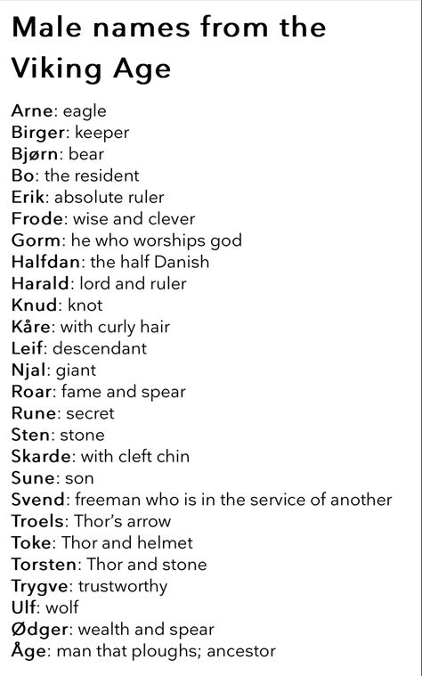 Fantasy Place Names Ideas, Nordic Names And Meanings, Viking Names And Meanings, Old Norse Names, Nordic Names, Norse Names, Viking Names, Fantasy Character Names, Writing Inspiration Tips