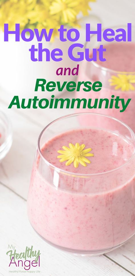 Leaky Gut Healing Smoothies, Food For Autoimmune Disease, Holistic Healing Autoimmune, Reverse Autoimmune Disease, Leaky Gut Smoothie Recipes, Gut Healing Smoothie Recipes, How To Heal Your Gut, Leaky Gut Heal, Heal Leaky Gut Naturally