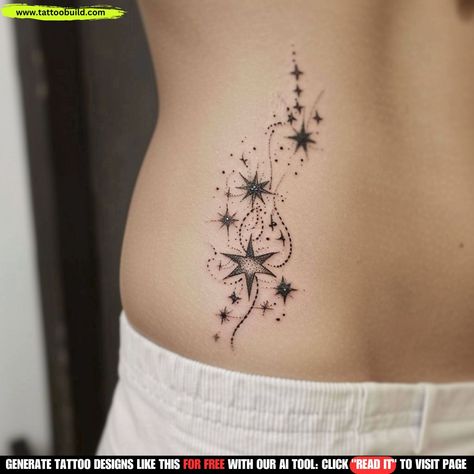 Forearm Star Tattoos For Women, Sternum Star Tattoo, Star Mandala Tattoo, Stars Tattoos For Women, Stardust Tattoo, 11 Tattoo, Shooting Star Tattoo, Cute Thigh Tattoos, Small Girly Tattoos