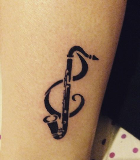 bass clarinet tattoo Clarinet Tattoo Ideas, Clarinet Tattoo, Band Nerd, Bass Clarinet, Makeup Revolution, Got It, Tattoos And Piercings, Infinity Tattoo, I Tattoo