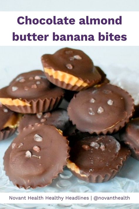 Craving something sweet? Try these chocolate almond butter banana bites. They make for a delightful dessert! Almond Butter And Banana, Chocolate Almond Butter, Banana Bites, Silicone Tray, Chocolate Almond, Snack Options, Banana Slice, Banana Recipes, Chocolate Almonds