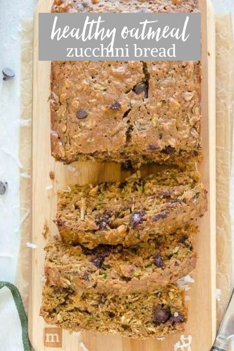 Zucchini Chocolate Chip Bread, Oatmeal Zucchini, Make Bread At Home, Apple Zucchini Bread, Healthy Zucchini Bread, Oatmeal Bread Recipe, Oat Bread Recipe, Zucchini Oatmeal, Zucchini Chocolate