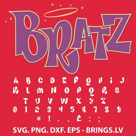 Downloadable Bratz clipart in SVG format for use in your#alphabetfonts #fontdesign #typographylove #handlettering #calligraphyinspiration Fonts Graffiti, 80s Font, Font Wallpaper, Fancy Fonts Alphabet, Bratz Logo, Cool Fonts Alphabet, Cute Fonts Alphabet, Luxury Fonts, Graffiti Fonts