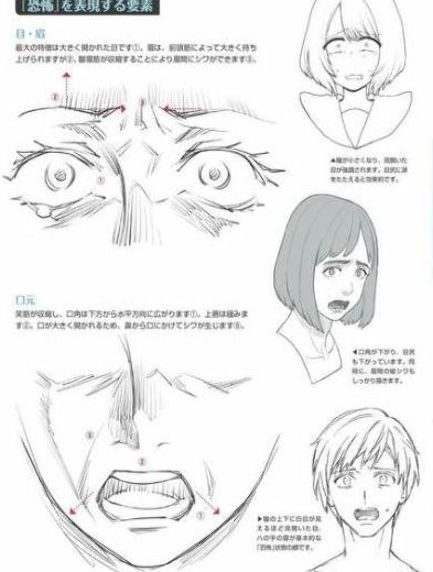 18+ best ideas drawing ideas faces facial expressions #drawing Scared Face Drawing, Scared Face, Facial Expressions Drawing, Drawing Face Expressions, Face Drawing Reference, Manga Drawing Tutorials, Drawing Faces, Anime Expressions, Drawing Expressions