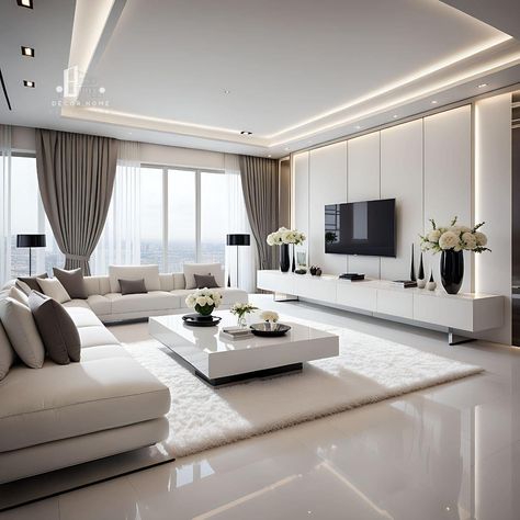 Luxury Tv Wall, Fancy Living Rooms, Tv Fal, Modern Luxury Living Room, Latest Living Room Designs, Sala Grande, Home Hall Design, Interior Design Your Home, Hall Interior