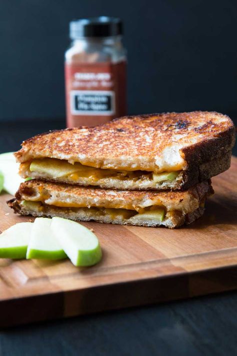 Sweet & Savory Vegan Grilled Cheese with Apples and Pumpkin #vegan | Vegetarian Gastronomy | www.VegetarianGastronomy Pumpkin Dip, Leftover Pumpkin, Savory Pumpkin Recipes, Vegan Grilling, Apples And Cheese, Vegan Lunches, Pumpkin Butter, Sandwiches For Lunch, Savory Vegan