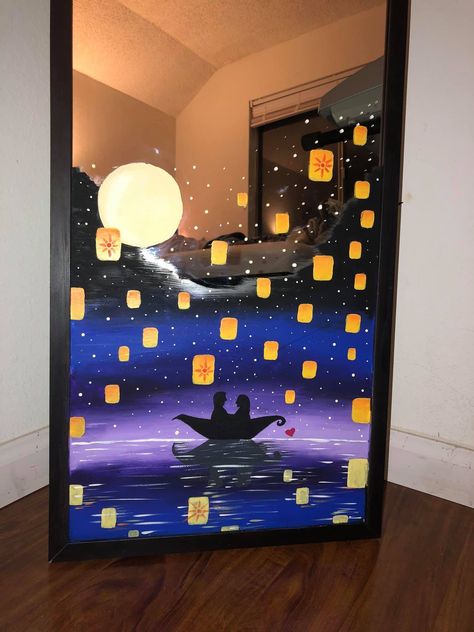 Cool Mirror Painting Ideas, Painting Ideas On Mirrors, Paintings On Glass Frames Aesthetic, Christmas Mirror Painting Ideas, Full Body Mirror Painting Ideas, Trippy Mirror Art, Mirror Acrylic Painting, Full Length Mirror Painting Ideas, Paint On Mirrors Ideas