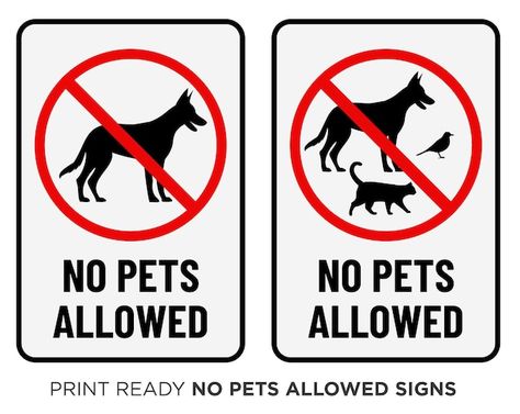 No Pets Allowed Sign, Premium Vector, Graphic Resources, Novelty Sign, Signs