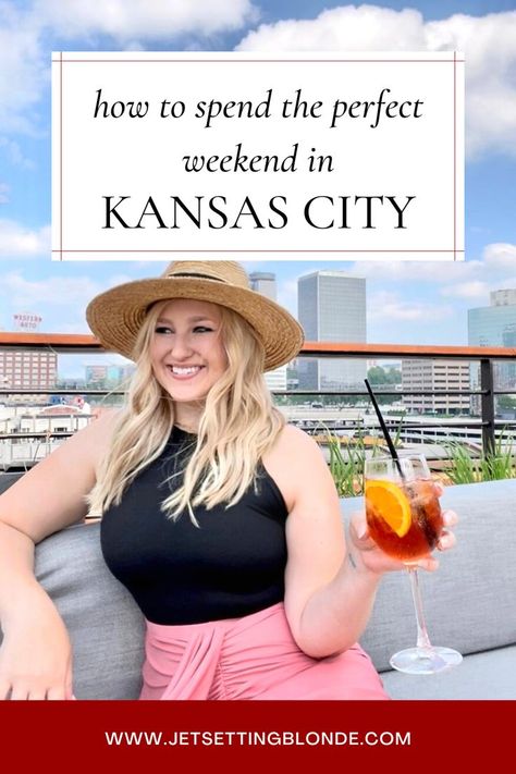 woman on rooftop having a perfect weekend in kansas city mo Kansas City Bachelorette Party Ideas, Kansas City Outfit Women, Kansas City Outfits, Kansas City Bachelorette Party, Kansas City Things To Do, Kansas City Weekend Getaway, Bachelorette Party Kansas City, Kansas City Weekend Trip, Kansas City Staycation