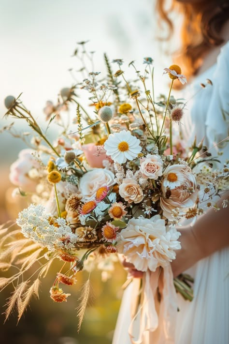 100+ Boho Wedding Bouquets for a Wild and Free Wedding Look | Matched Hearts Eucalyptus Wedding Bouquet, Wildflower Wedding Bouquet, Sunflower Wedding Bouquet, Boho Wedding Bouquet, Boho Wedding Flowers, Wedding Bouquets Pink, April Wedding, Flowers Ideas, Wildflower Wedding